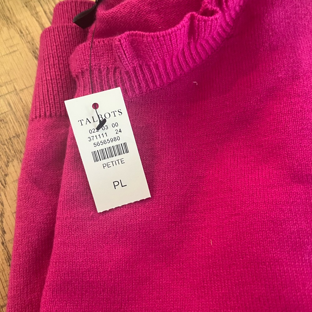 Talbots Fuchsia Ruffled Sweater - Picture 2 of 2
